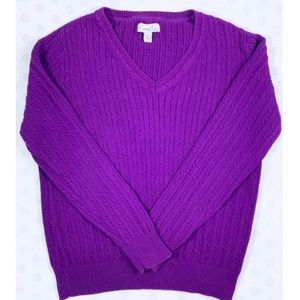 Kim Rogers, V-Neck Sweater, Purple, PL